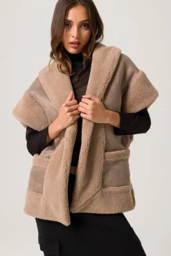 Line & Dot ACE FAUX SHEARLING VEST -- Outerwear