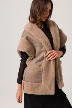 Line & Dot ACE FAUX SHEARLING VEST -- Outerwear