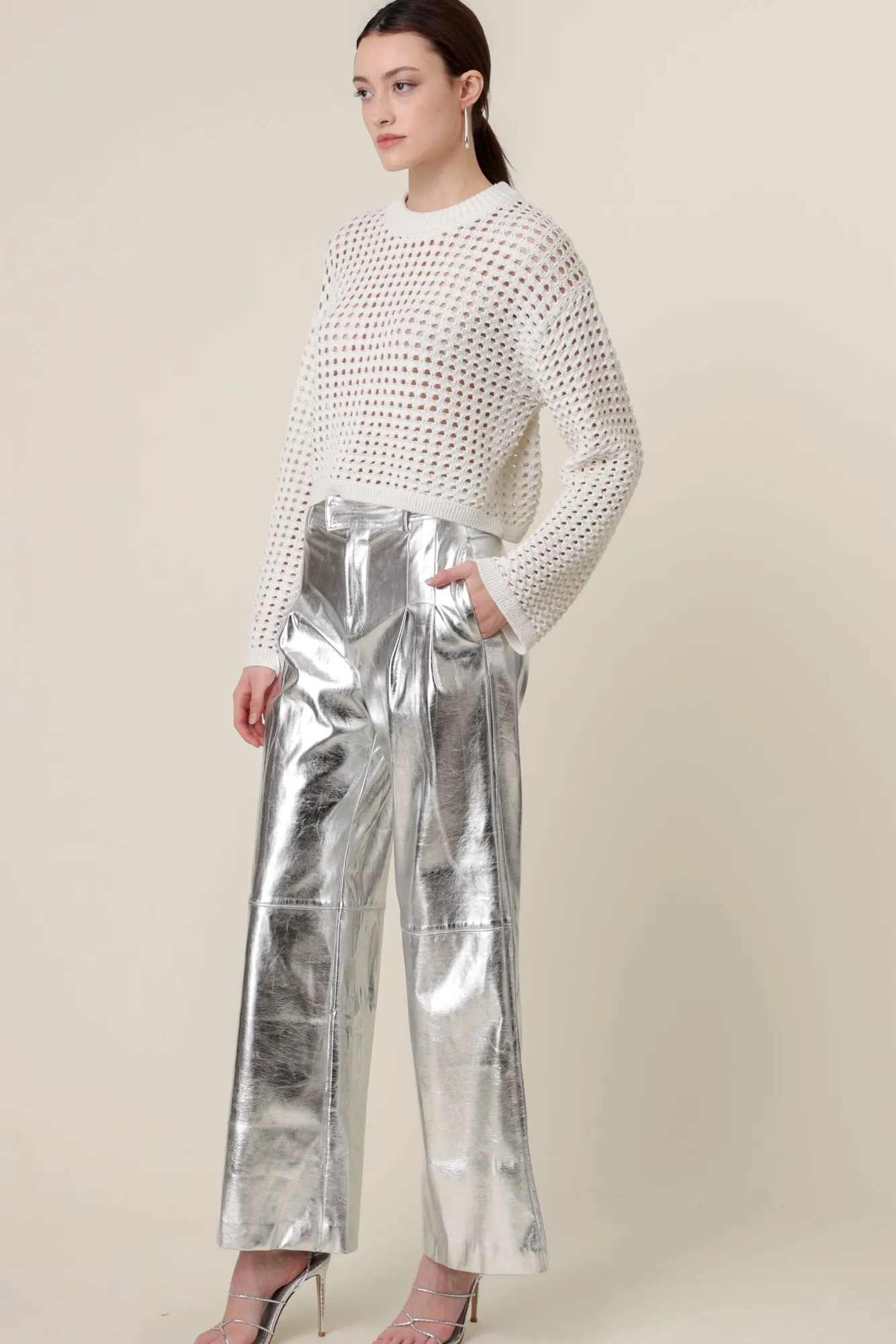 Line & Dot ADDY CROCHET SWEATER- Knits