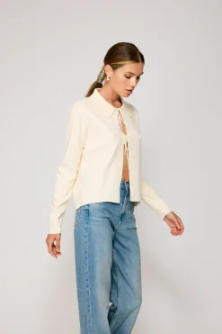 Line & Dot ANOUK TIED DETAILED SWEATER TOP- Knits | Resort