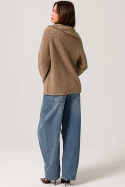 Line & Dot BASSETT ZIPPER SWEATER- Knits