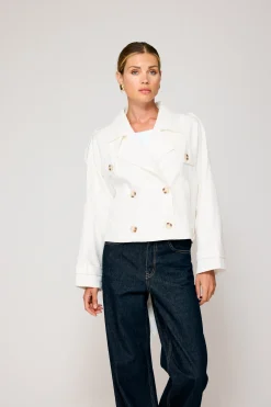 Line & Dot BENDETTA CROP TRENCH JACKET- Outerwear | Resort