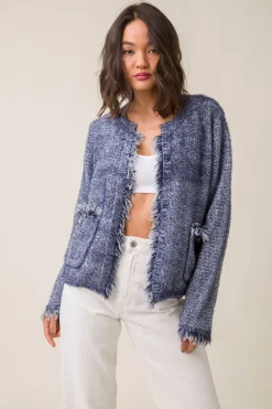 Line & Dot BONNY FRINGE CARDIGAN- Outerwear