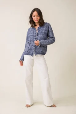 Line & Dot BONNY FRINGE CARDIGAN- Outerwear