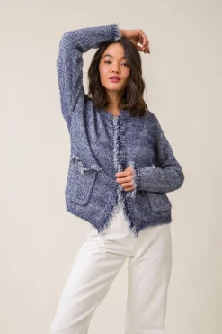 Line & Dot BONNY FRINGE CARDIGAN- Outerwear