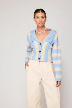 Line & Dot BRADLEY STRIPED CARDIGAN- Knits | Resort