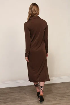 Line & Dot CAMILLA BUTTON FRONT KNIT RIBBED- Dresses