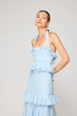 Line & Dot CARI HALTER NECKLINE MAXI DRESS- Dresses | Resort