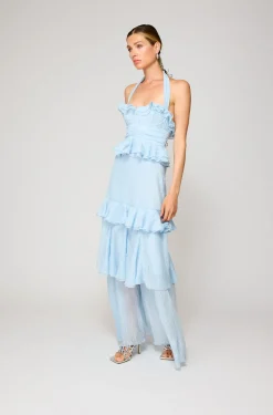 Line & Dot CARI HALTER NECKLINE MAXI DRESS- Dresses | Resort