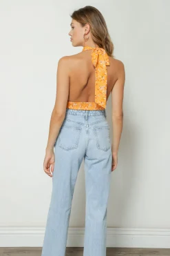 Line & Dot CHRISTY FLORAL PRINT HALTER TOP- Tops