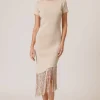 Line & Dot CHRYSTA ASYMMETRICAL FRINGE DRESS- Dresses