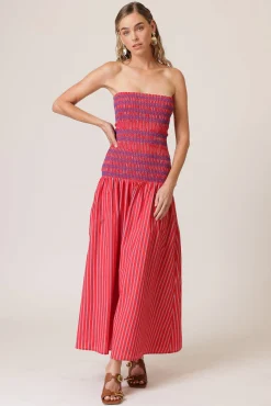 Line & Dot CLAUDINE SMOCKED DRESS- Dresses