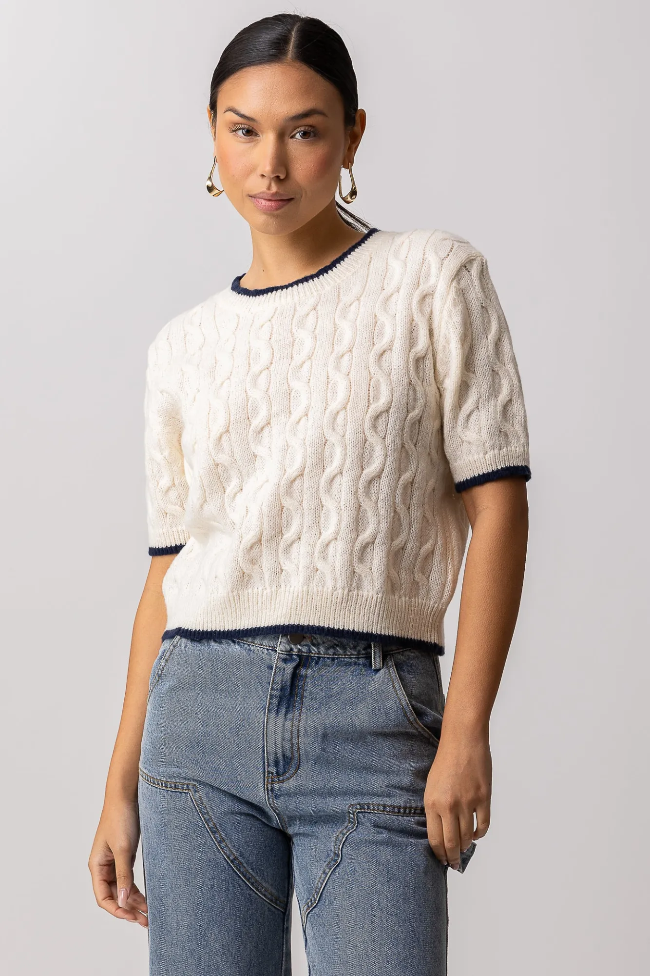 Line & Dot COLLEGIATE SWEATER TOP- Knits