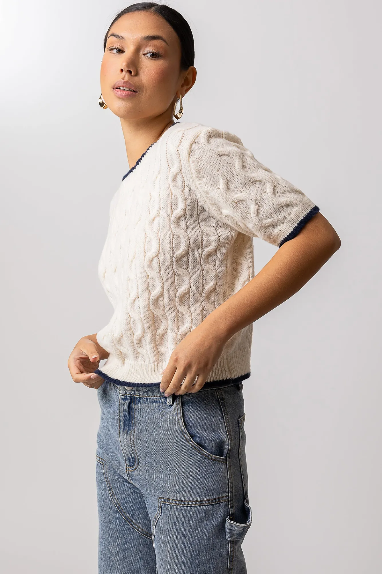 Line & Dot COLLEGIATE SWEATER TOP- Knits