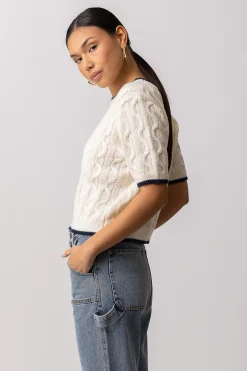 Line & Dot COLLEGIATE SWEATER TOP- Knits