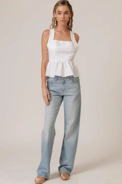 Line & Dot ESSIE PEPLUM TOP- Tops