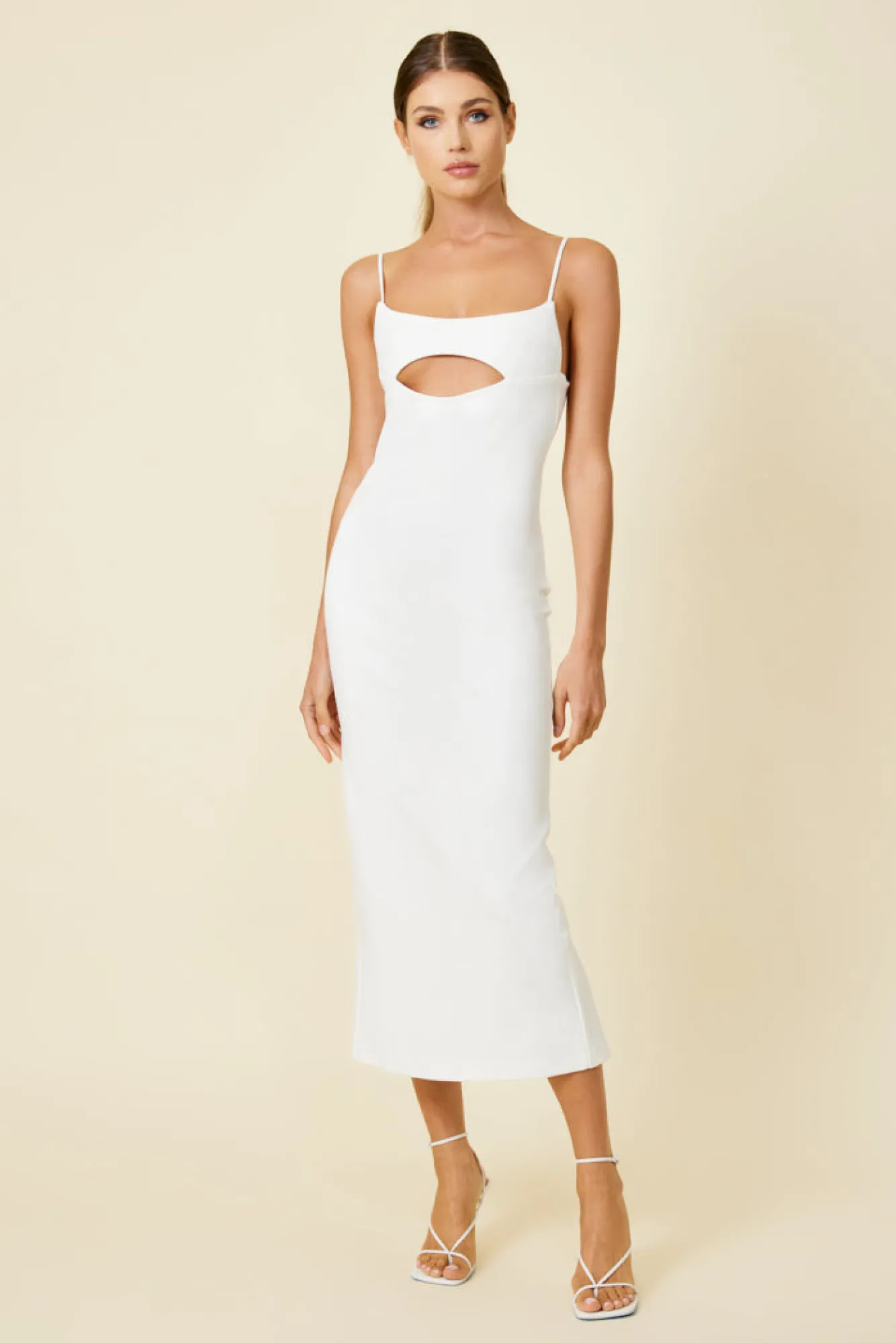 Line & Dot FLOR CUT OUT MIDI DRESS- Dresses