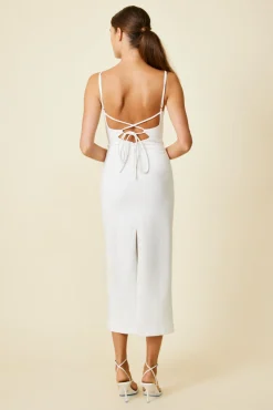 Line & Dot FLOR CUT OUT MIDI DRESS- Dresses