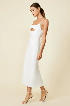 Line & Dot FLOR CUT OUT MIDI DRESS- Dresses