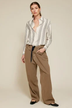 Line & Dot FREDDIE STRIPE BUTTON DOWN- Tops