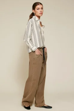 Line & Dot FREDDIE STRIPE BUTTON DOWN- Tops