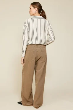 Line & Dot FREDDIE STRIPE BUTTON DOWN- Tops