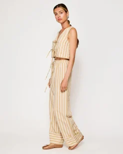 Line & Dot KAMARI TIE DETAILED TOP- Tops | Resort