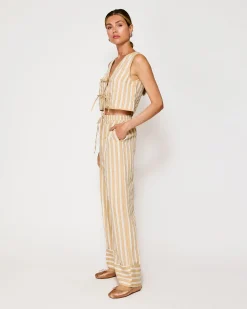 Line & Dot KAMARI TIE DETAILED TOP- Tops | Resort