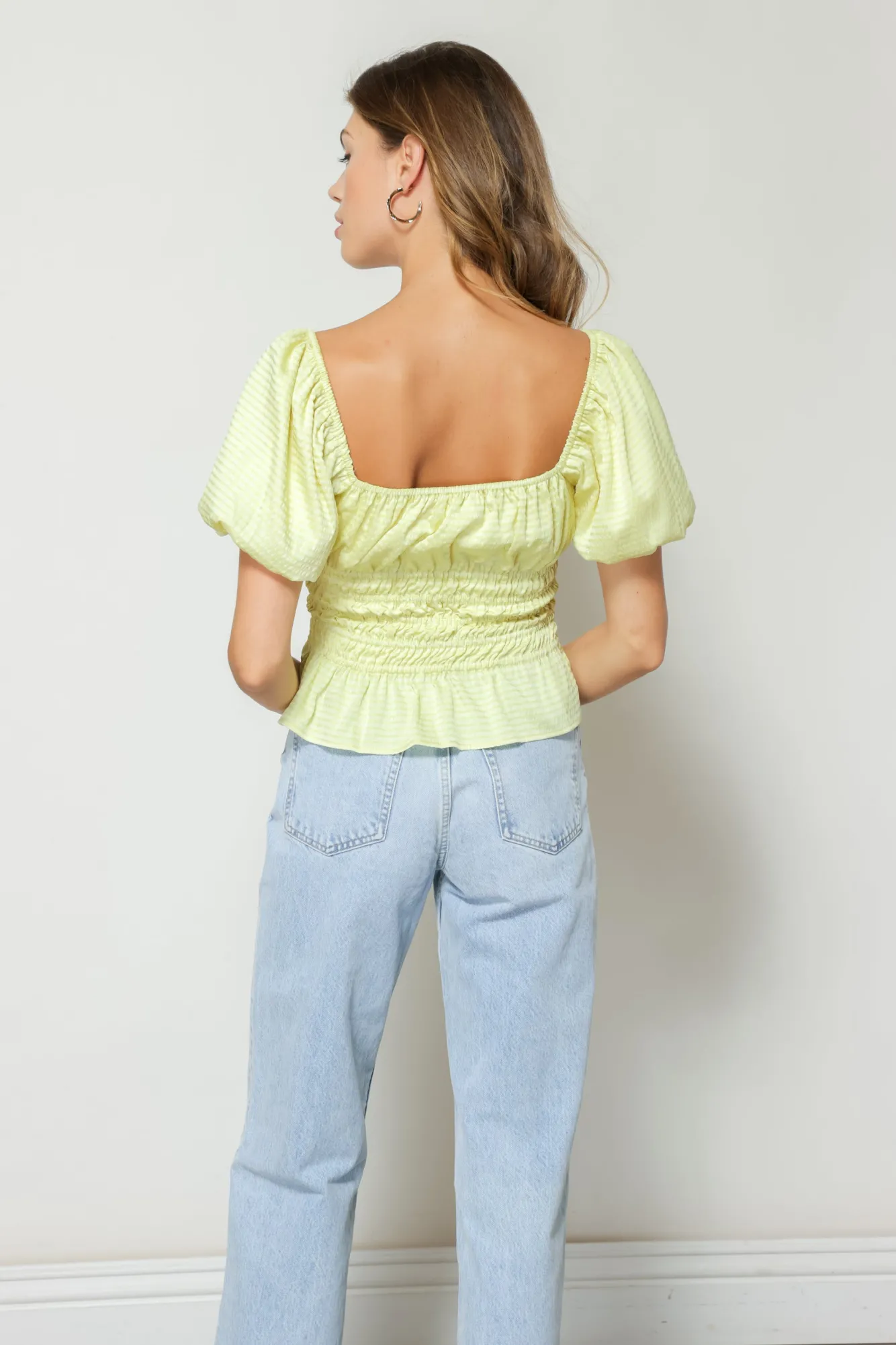 Line & Dot KARLIE SMOCKED BLOUSE- Tops