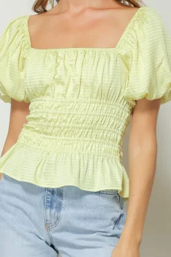 Line & Dot KARLIE SMOCKED BLOUSE- Tops