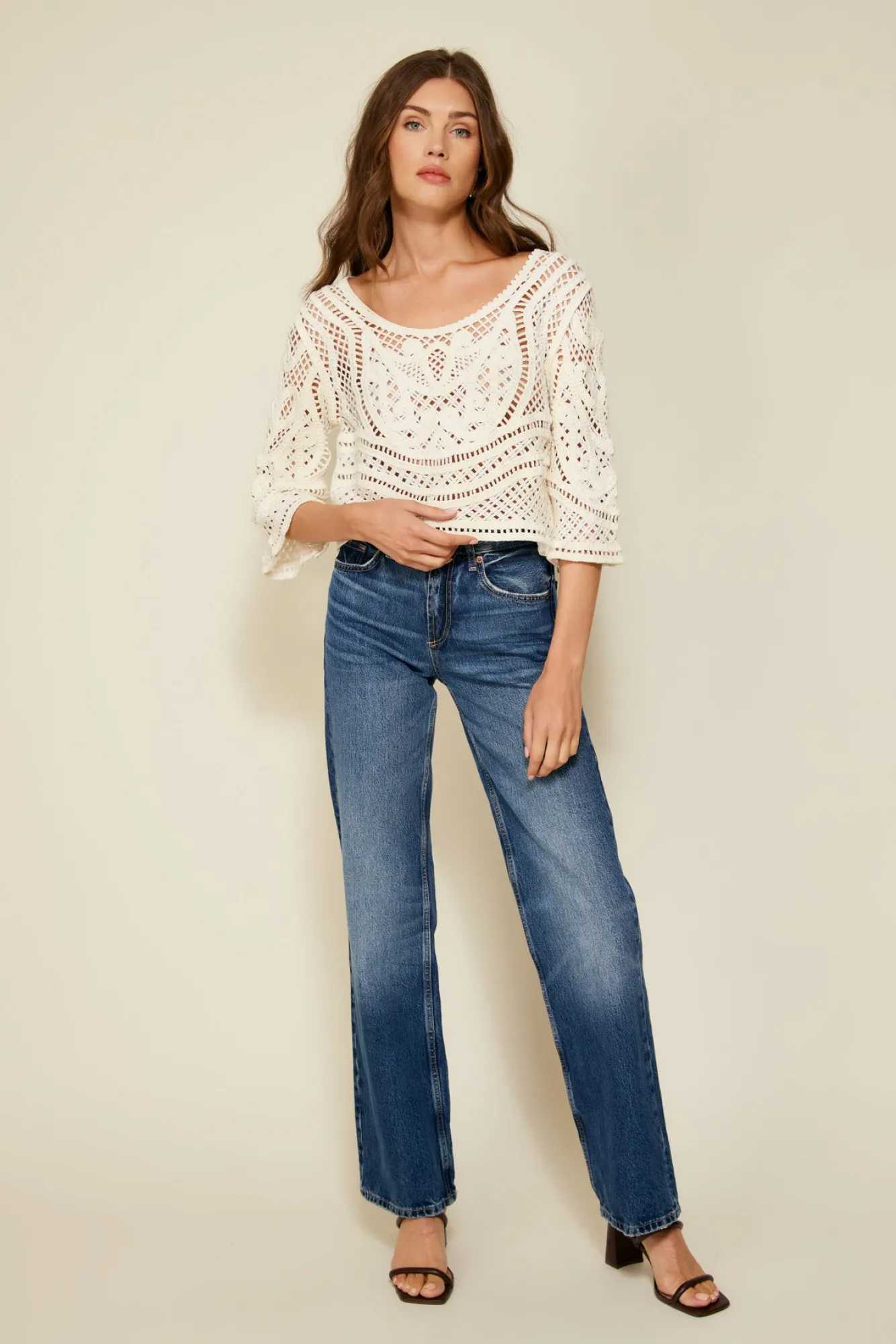 Line & Dot KRISTA CROCHET TOP- Tops