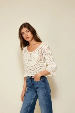 Line & Dot KRISTA CROCHET TOP- Tops