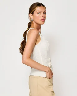 Line & Dot LARA ROSETTE DETAILED SLEEVELESS TOP- Tops | Resort
