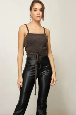 Line & Dot MEGAN WRAP SWEATER TOP- Tops