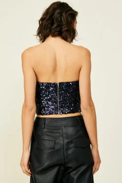 Line & Dot Midnight Top- Tops