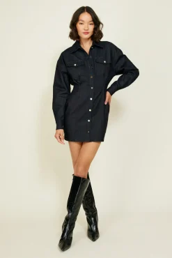 Line & Dot MORA BUTTON DOWN DRESS- Dresses