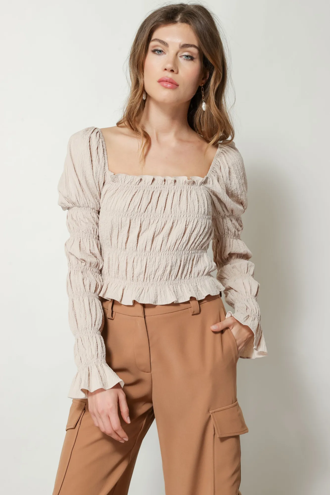 Line & Dot PIPPA SMOCKED TOP- Tops