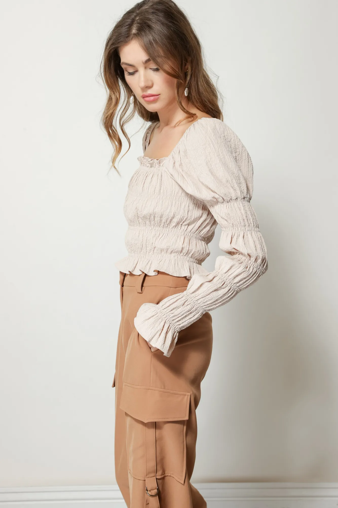 Line & Dot PIPPA SMOCKED TOP- Tops