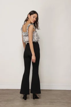 Line & Dot RATHA KNIT PANT WITH SLIT- Bottoms