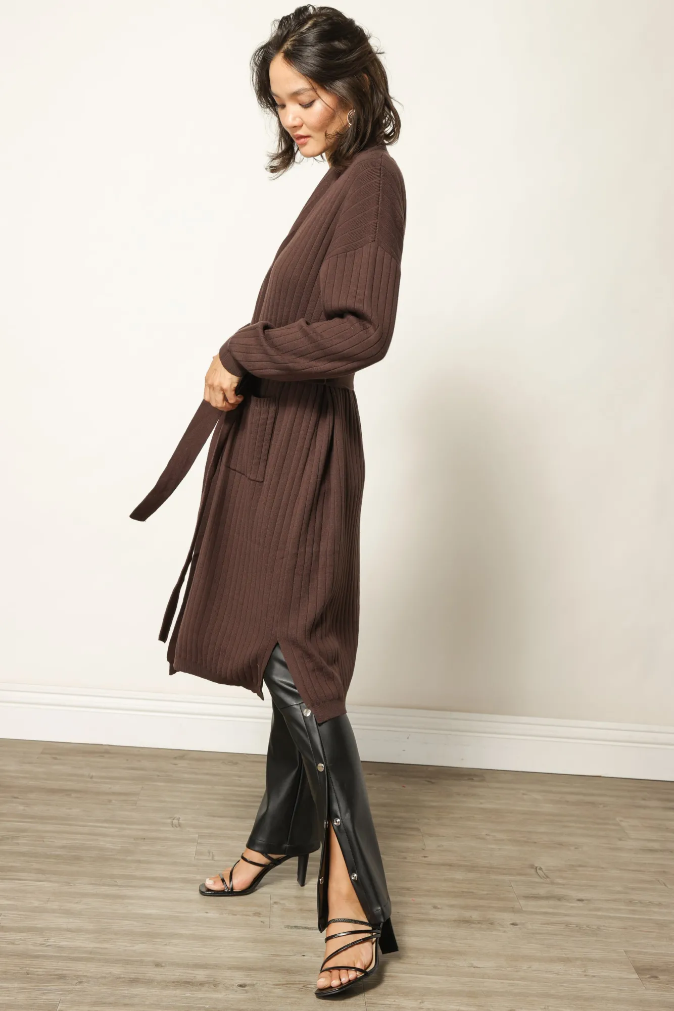 Line & Dot RIBBED CARDIGAN- Outerwear