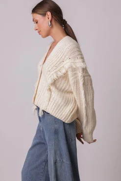 Line & Dot SADE FRINGE CARDIGAN- Knits