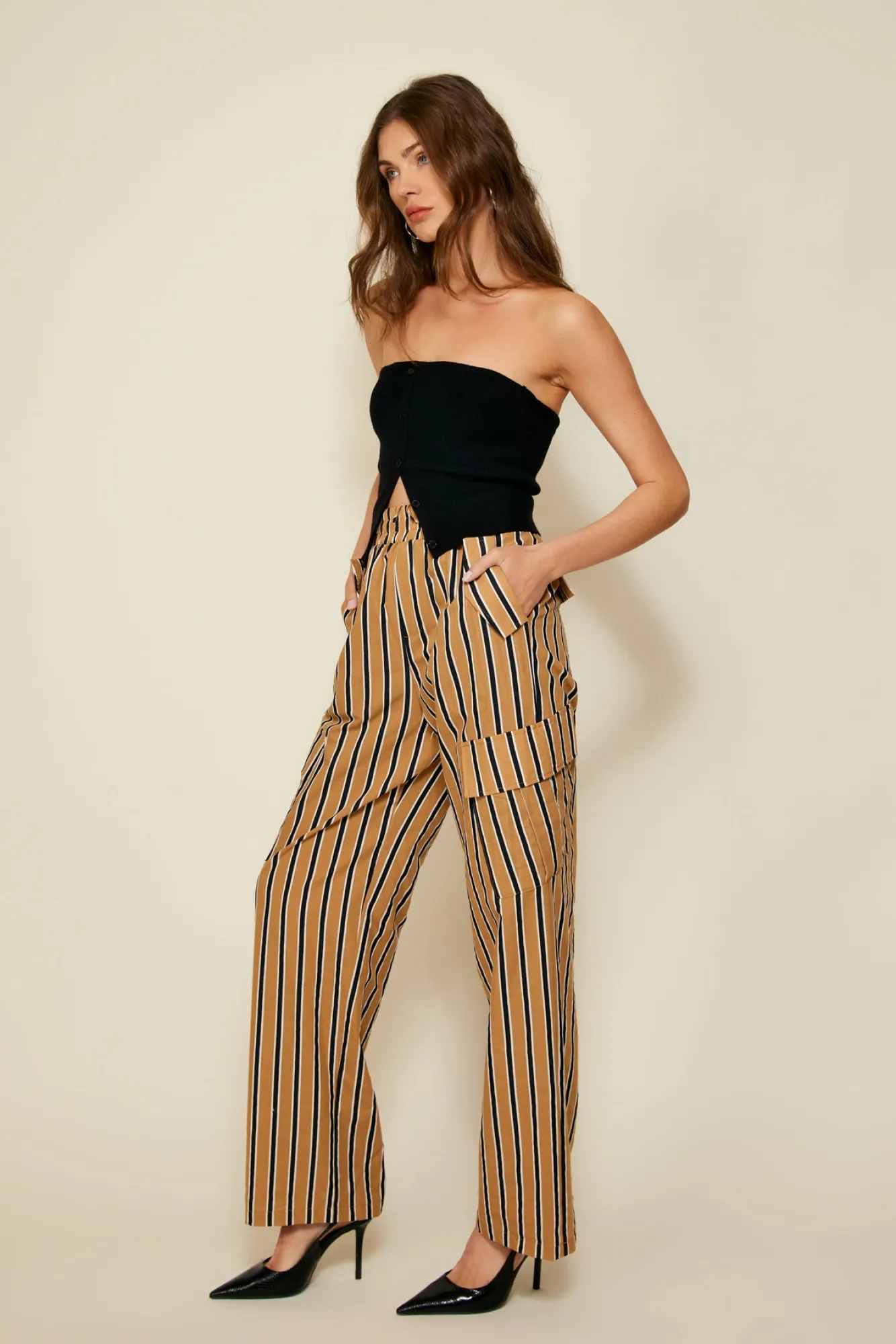 Line & Dot SONJA RIB KNIT SWEATER- Tops