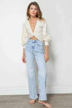 Line & Dot STELLA RIBBED TOP- Tops