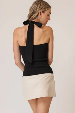 Line & Dot TANNER HALTER SWEATER TOP- Tops