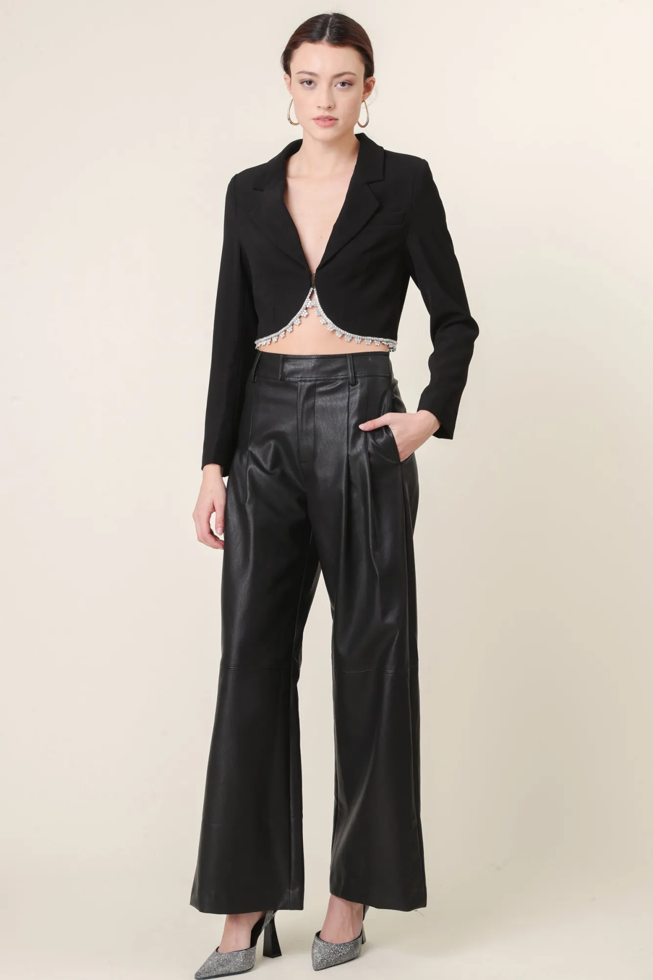 Line & Dot VAUGHN CROPPED BLAZER- Outerwear