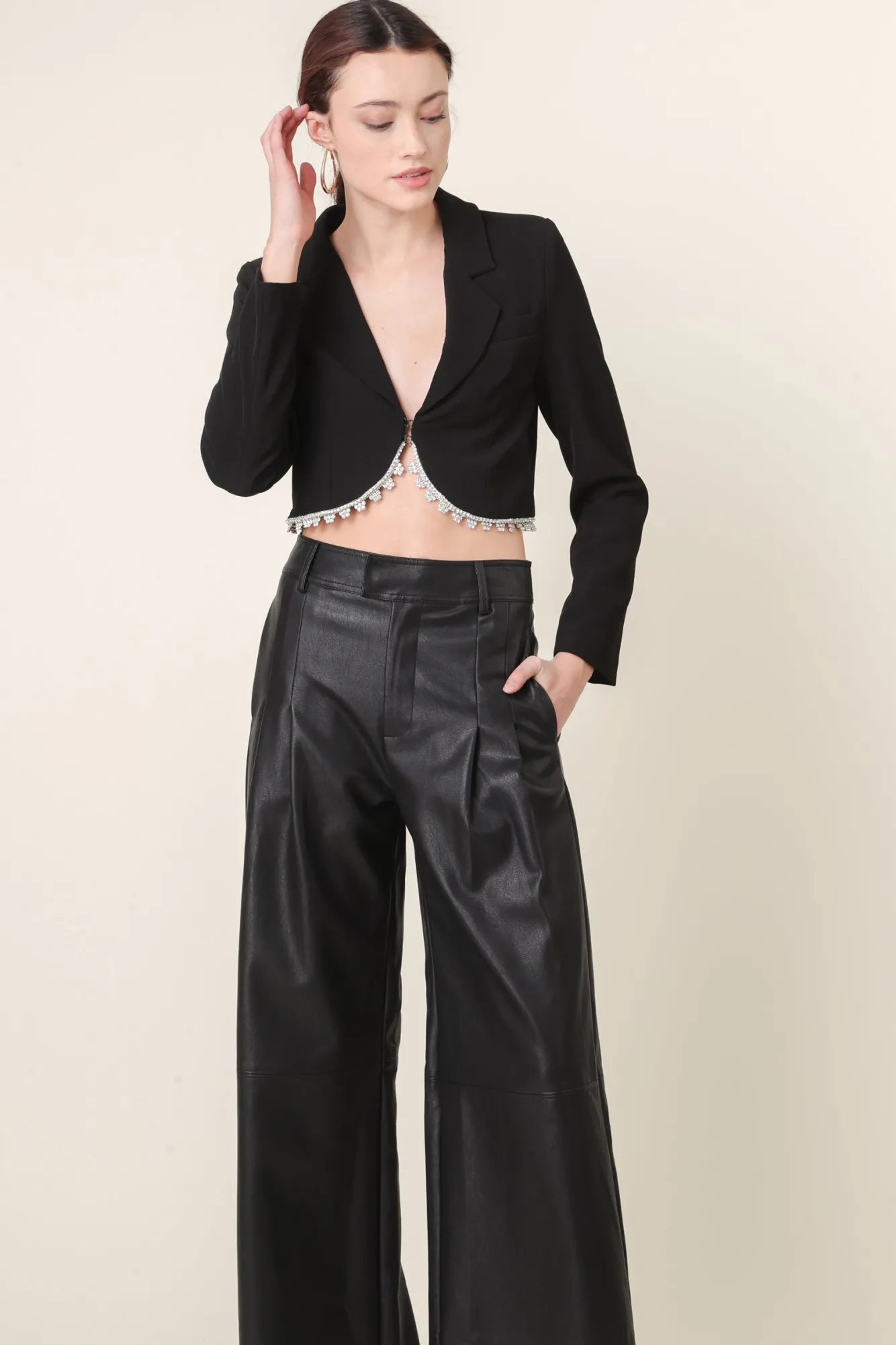 Line & Dot VAUGHN CROPPED BLAZER- Outerwear