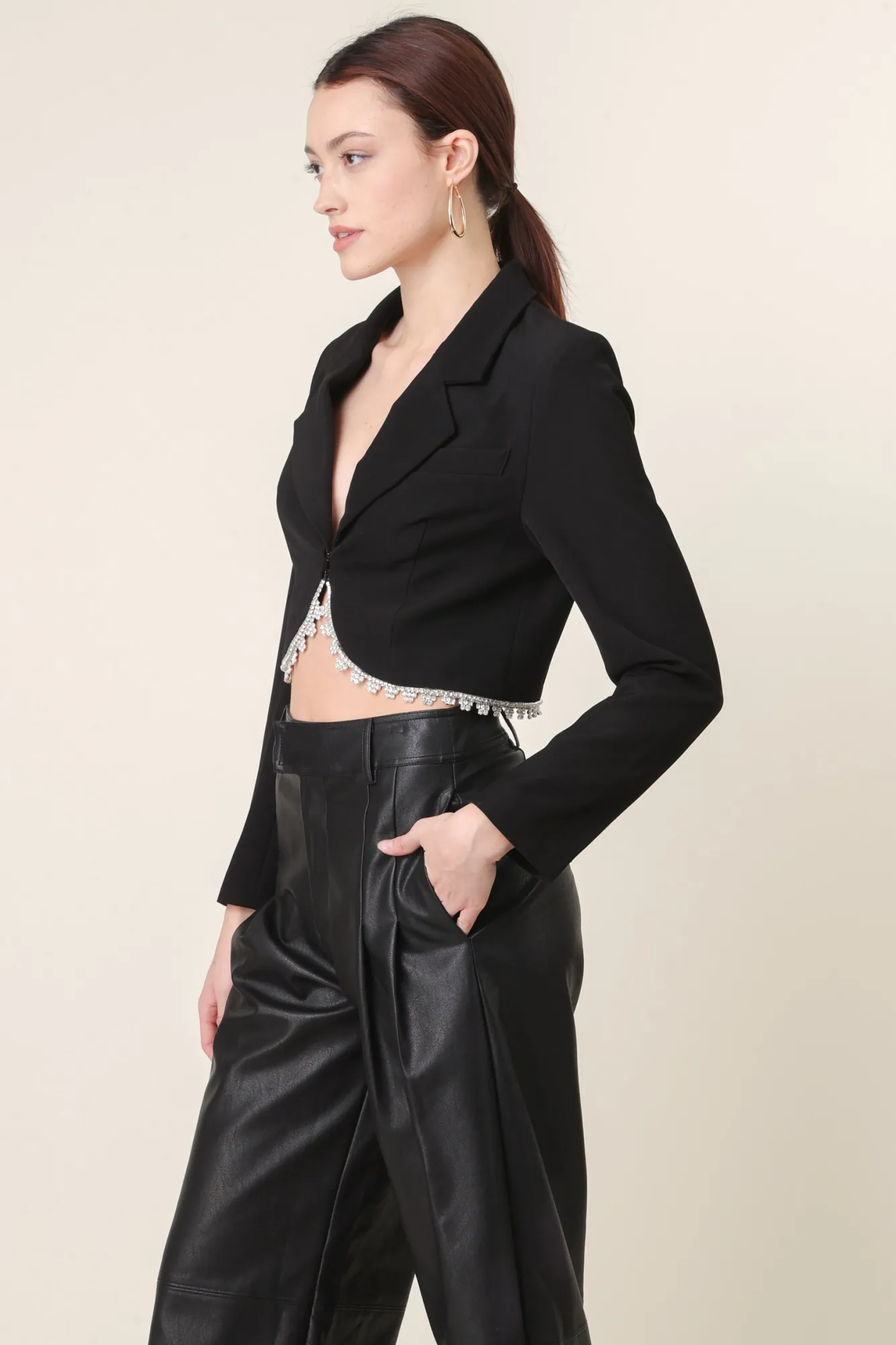 Line & Dot VAUGHN CROPPED BLAZER- Outerwear